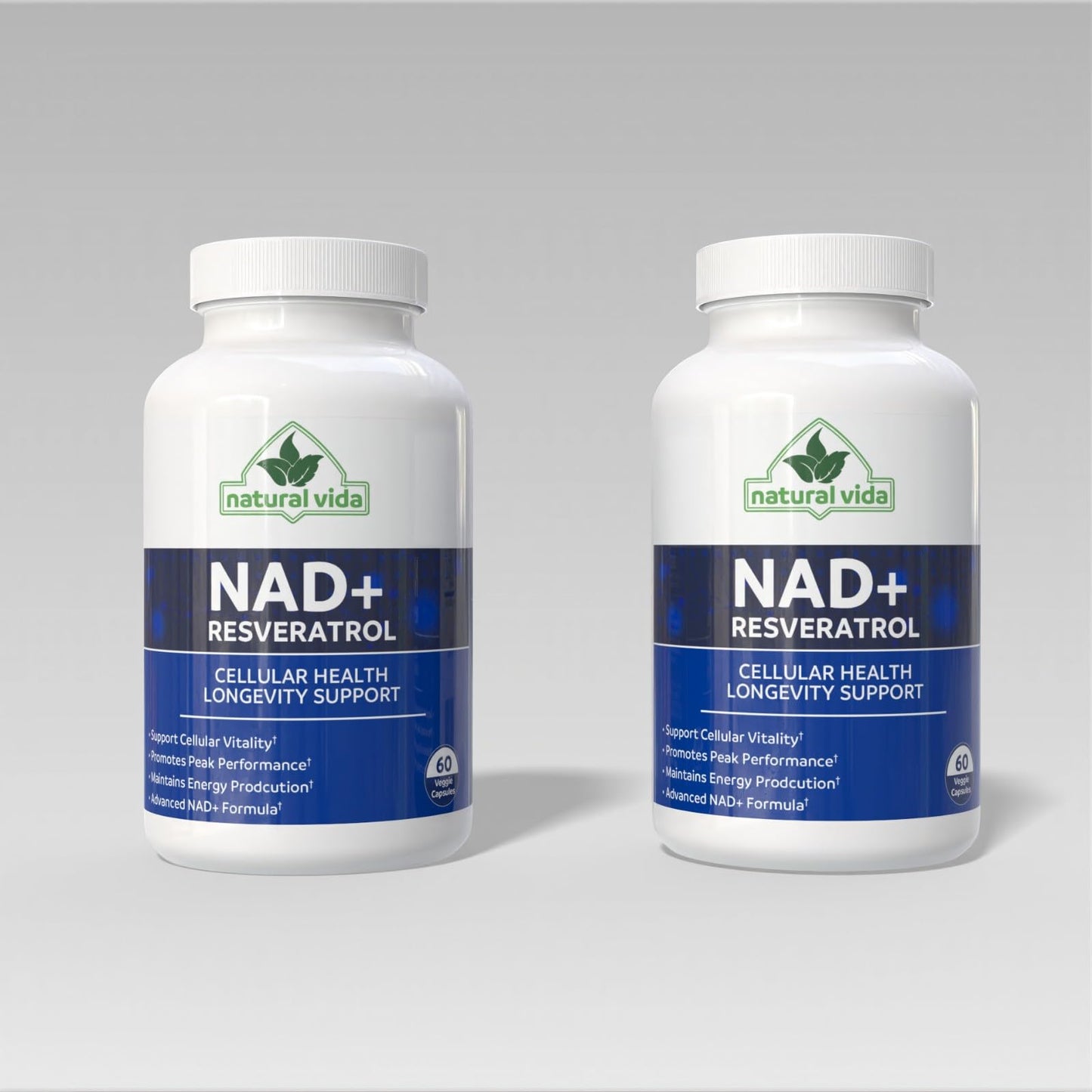 Natural Vida NAD Supplement + Resveratrol Capsule 60 Count