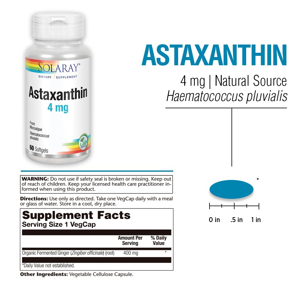 SOLARAY Astaxanthin 4 mg Softgels 60