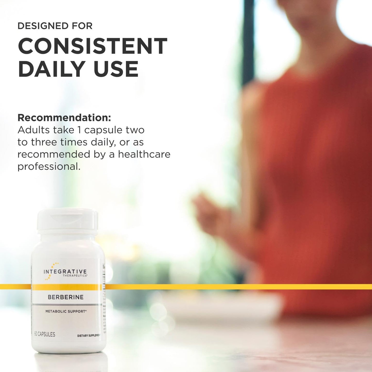 Integrative Therapeutics Berberine 1500mg Supports Metabolic Health & Cellular Energy Metabolism, Third-Party Tested, Practitioner-Trusted Quality, Dairy-Free & Gluten-Free, 120 Capsules