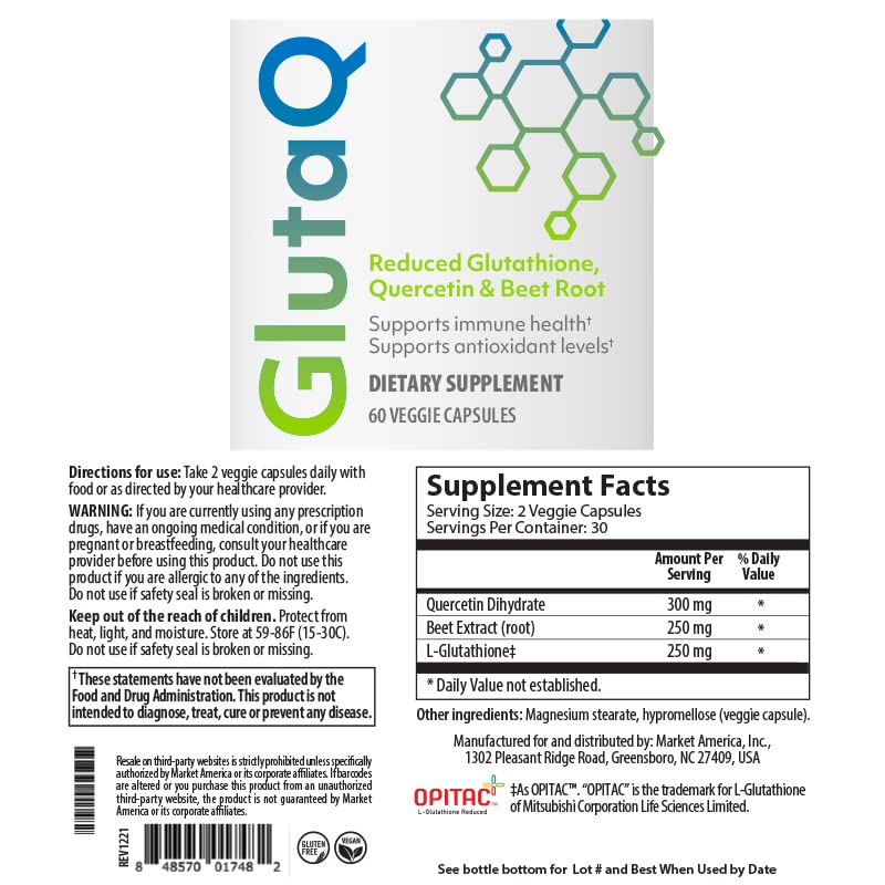 GlutaQ Antioxidant Supplement Capsule, 60 Count