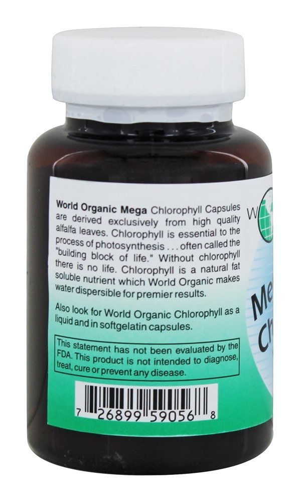 World Organic Mega Chlorophyll 100 MG Capsule, 60 Count