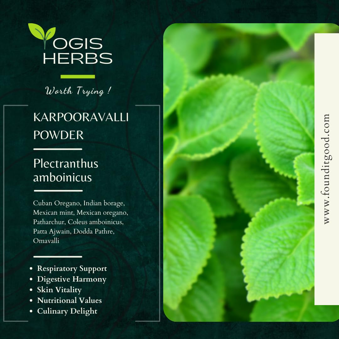 YOGIS HERBS Karpooravalli Herbal Powder, 16 Ounces