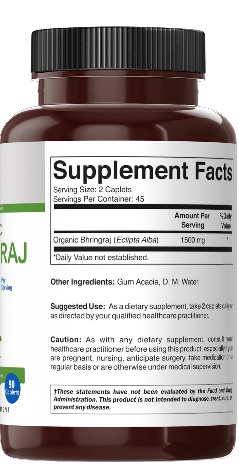 Brieofood Organic Bhringraj 1500mg Tablets, 90 Tablets
