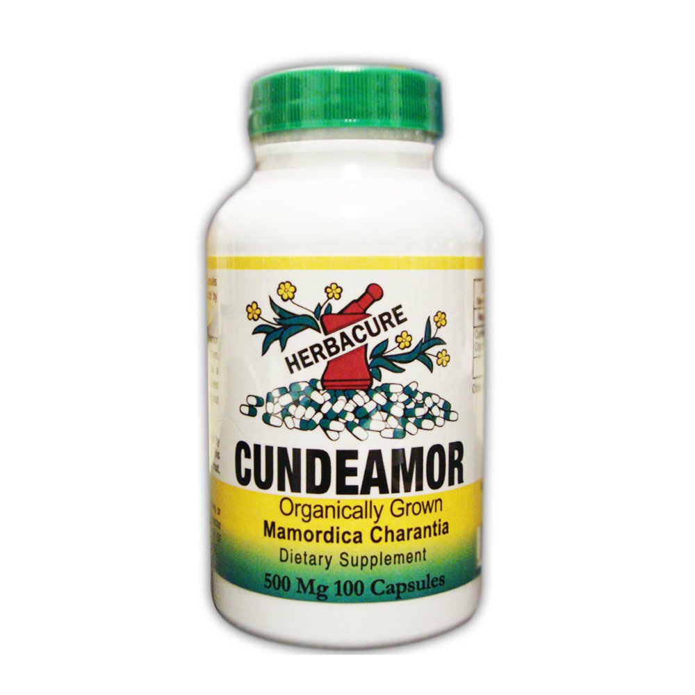 Herbacure Cundeamor 500 mg Mamordica Charantia Organically Grown, 100 Capsules