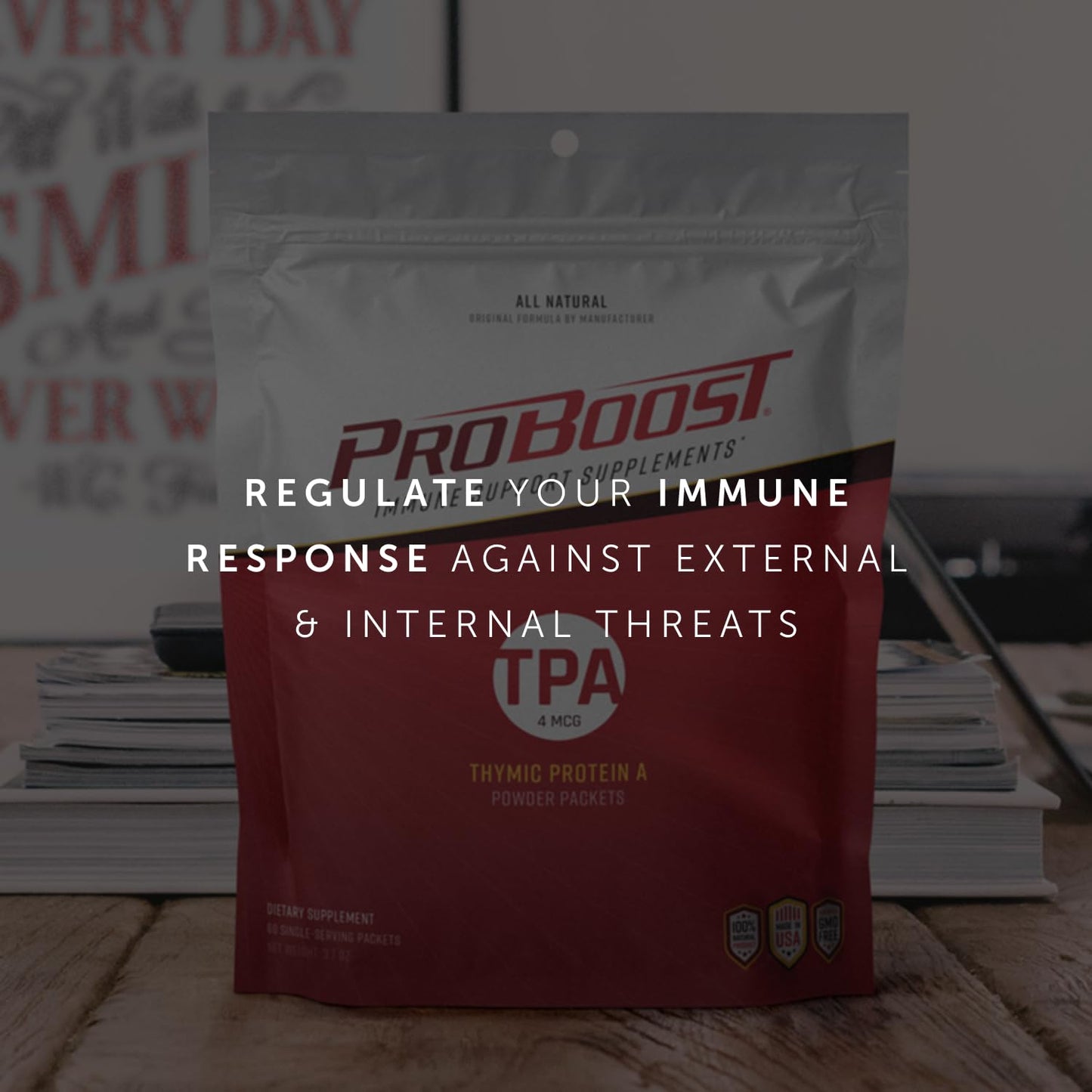 ProBoost Thymic Protein A (TPA) Powder Packets, 60 Packets, 4 McG TPA/Serving