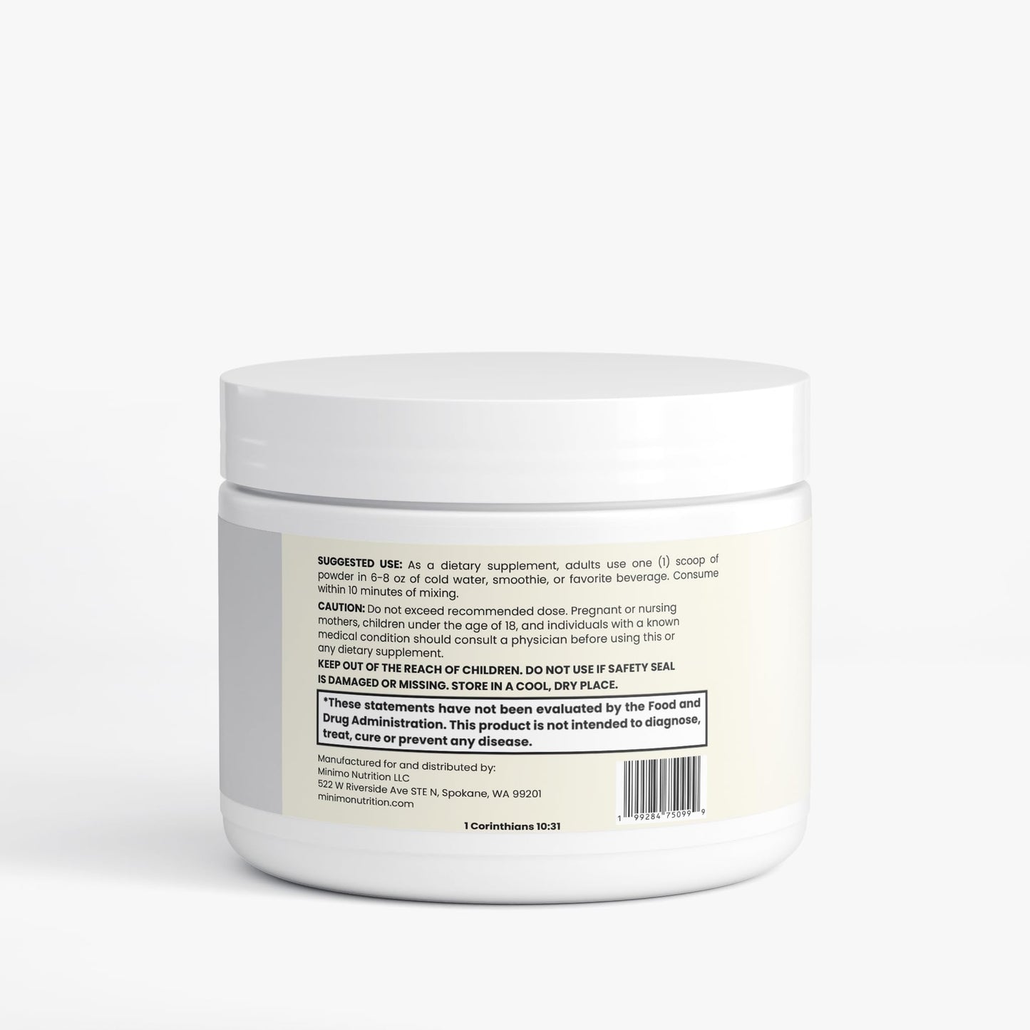 Minimo Nutrition Colostrum Supplement Powder, Unflavored, 2,300 mg Bovine Colostrum, 30 Servings