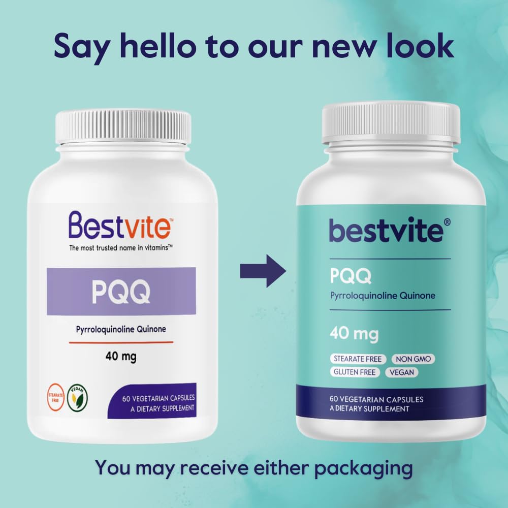 BESTVITE PQQ 40mg (Pyrroloquinoline Quinone) Capsules, 120 Count