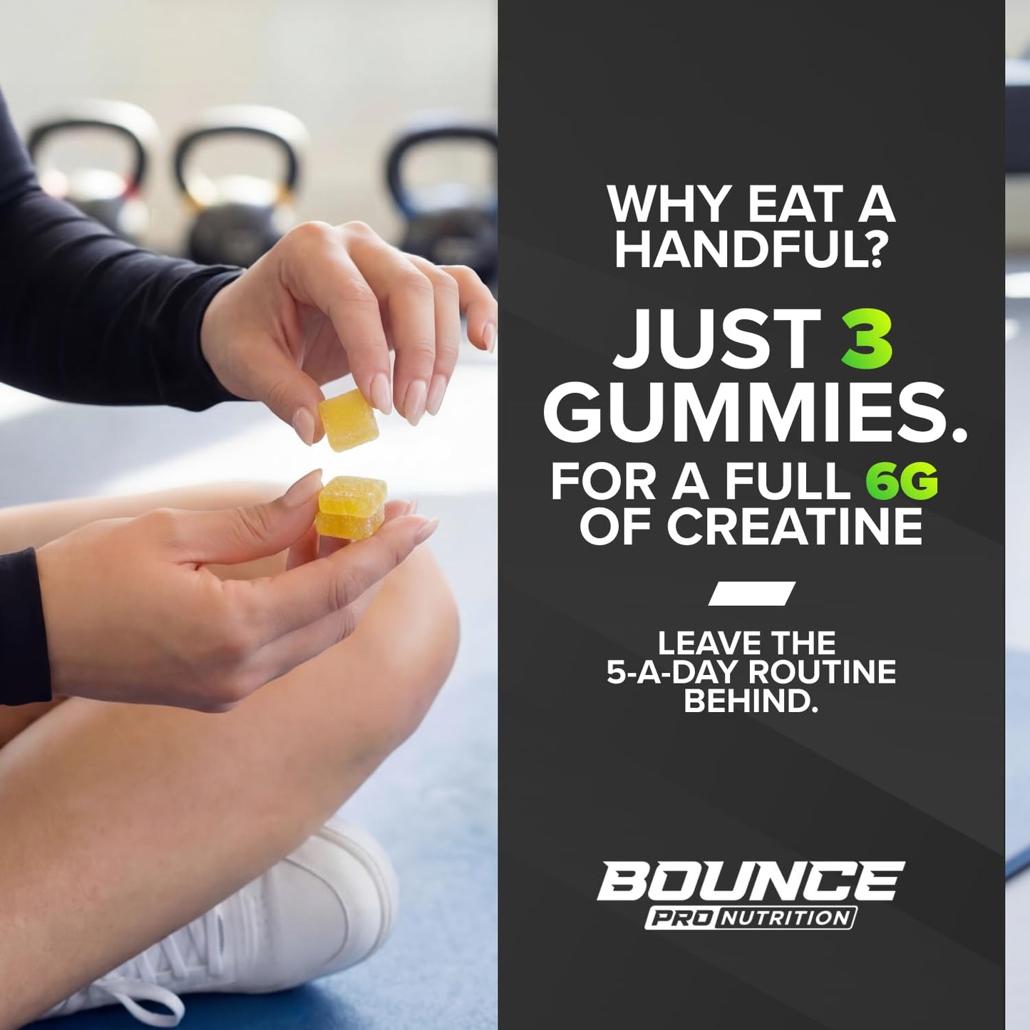 Bounce Pro Creatine Monohydrate Gummies, 30 Count