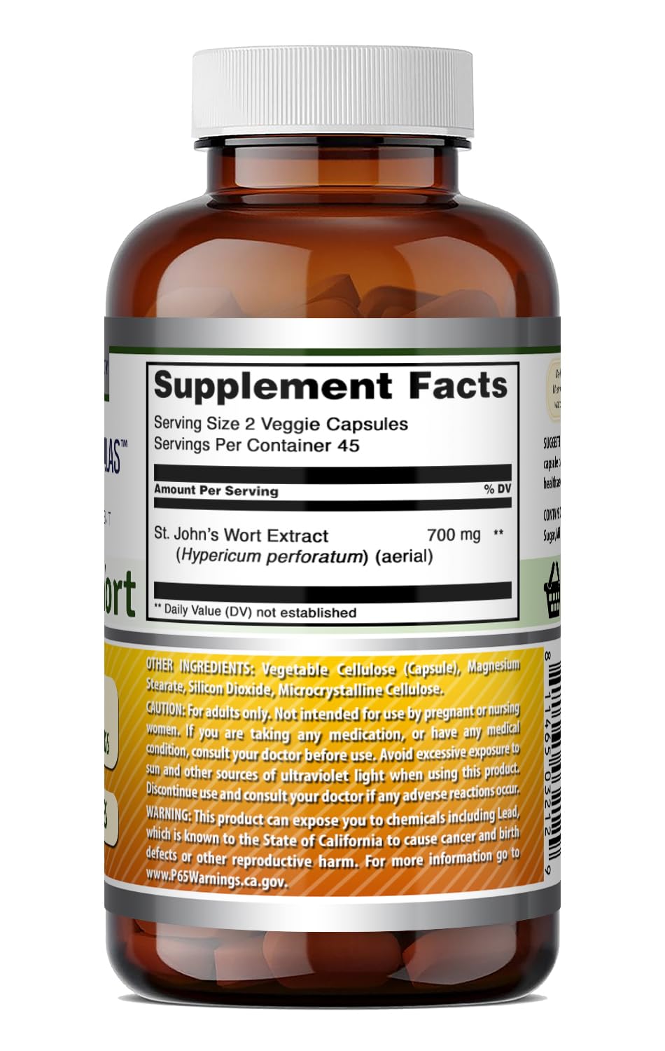 Amazing Nutrition St. John's Wort Supplement Capsule, 90 Count