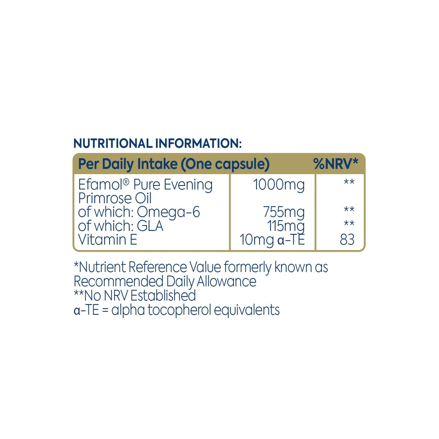 Efamol Evening Primrose Oil 1000mg Capsules 1 Count