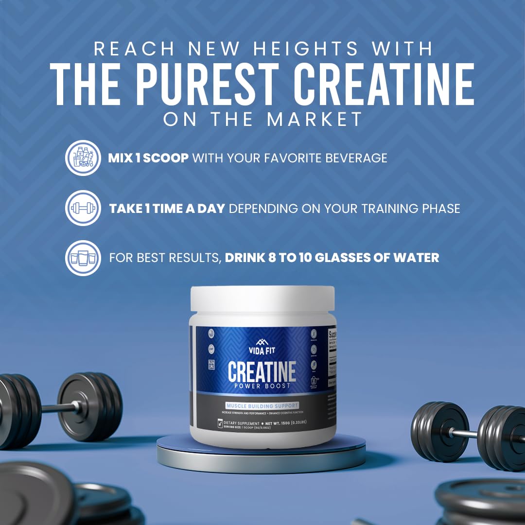 Vida Fit Micronized Creatine Monohydrate Powder 5.29 Ounce