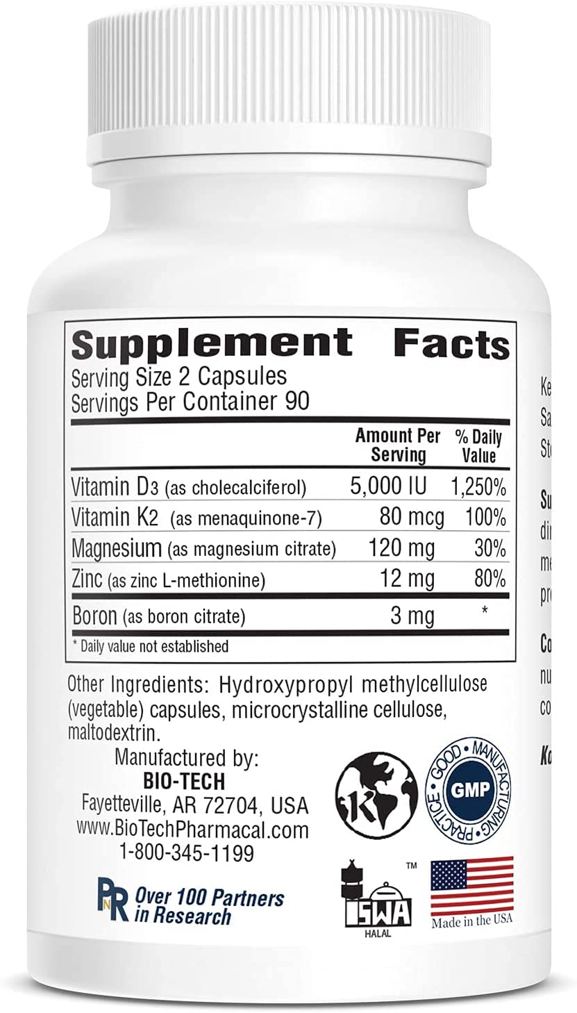 Bio-Tech Pharmacal D3Plus 180 Vegetable Capsules