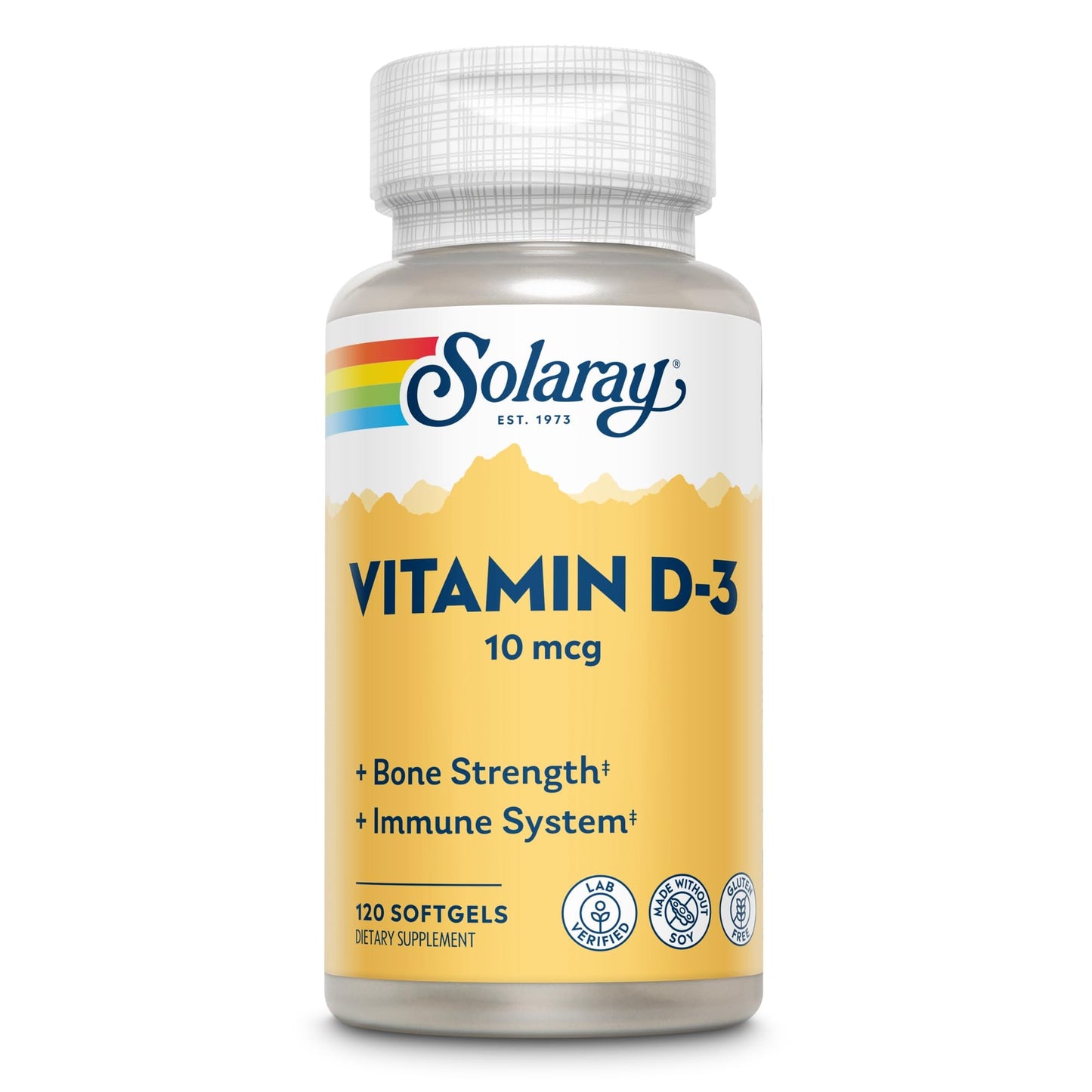 SOLARAY Vitamin D-3-400 IU Softgels, 120 Count