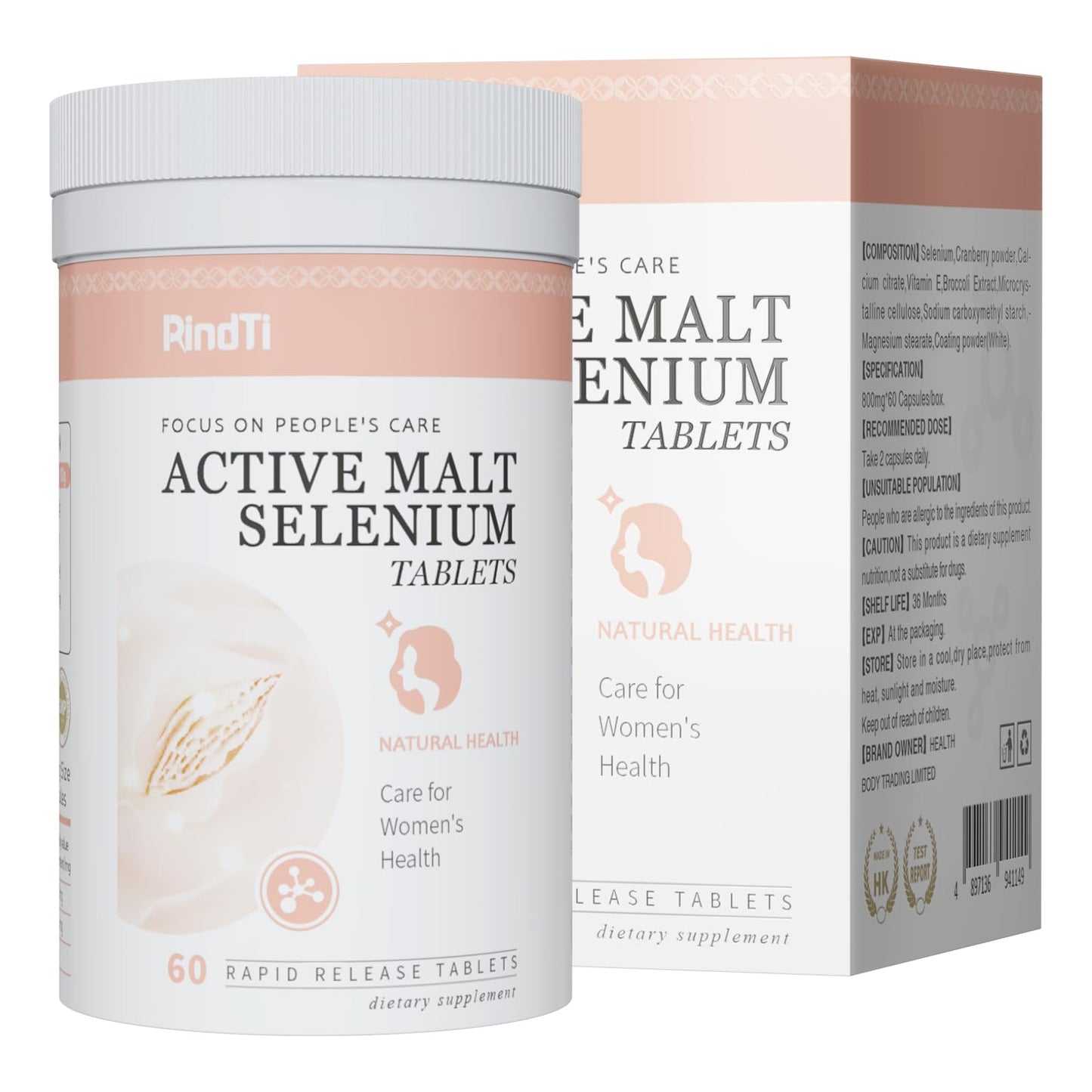 RindTi Selenium 400 mg Capsules, 60 Count