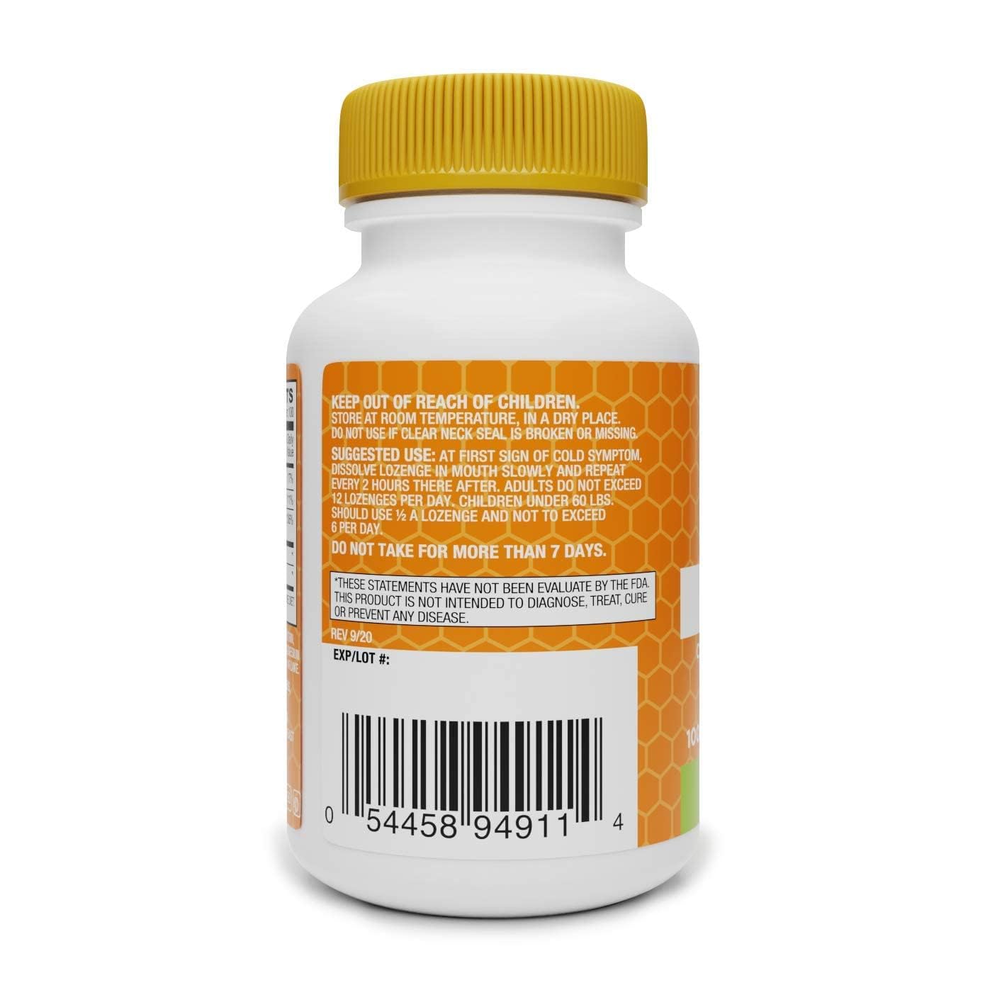 Basic Organics Zinc Orange Defend Tablet 100 Count