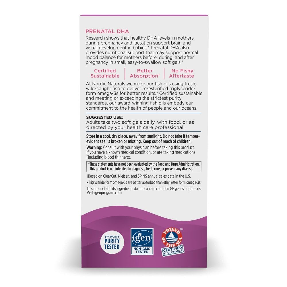 Nordic Naturals Prenatal DHA Unflavored Softgels 180 Count