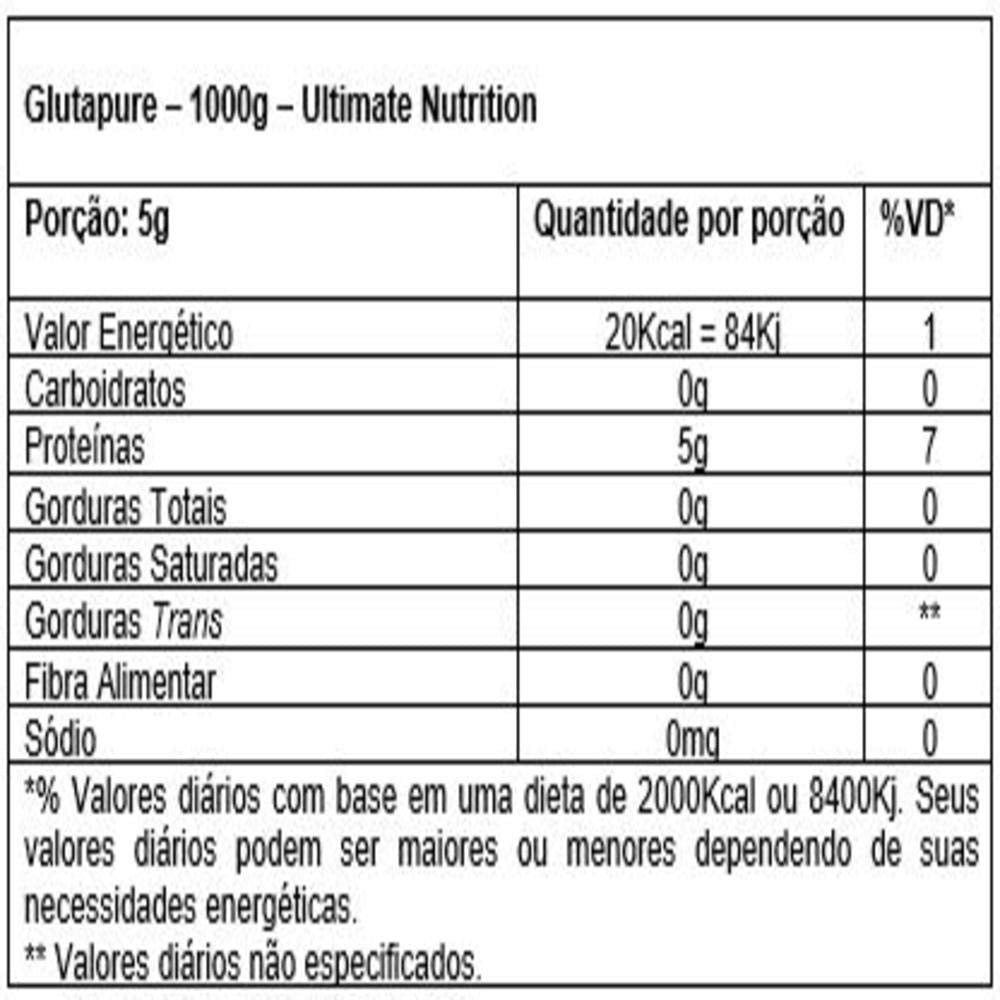 Ultimate Nutrition Glutapure L-Glutamine Powder, 200 Servings