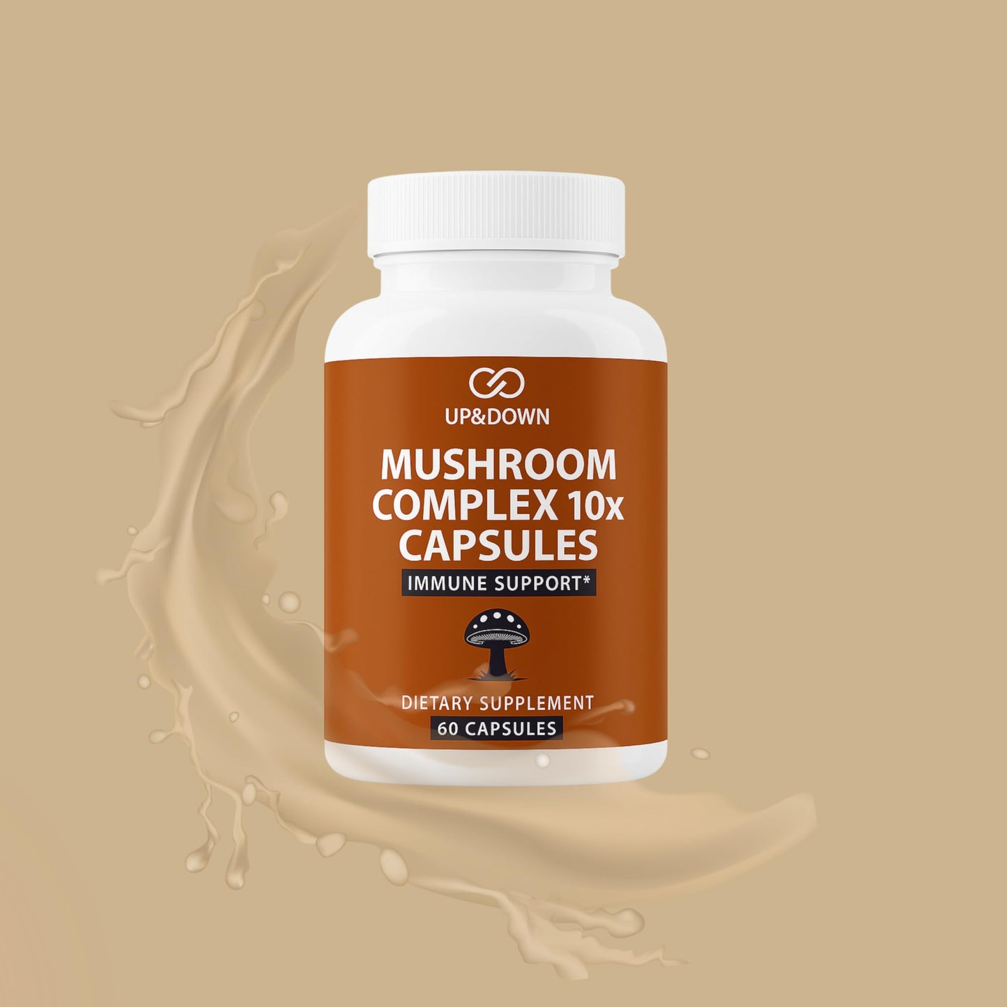Up&Down Supplements Mushroom Complex 10X Capsule, 60 Count
