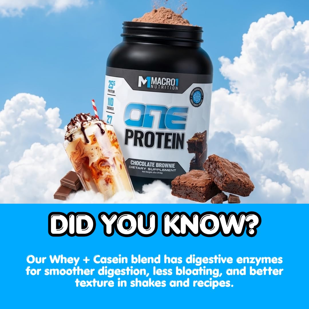 Macro1 Nutrition ONE Protein Powder, Whey and Casein Blend, Low Calorie, Baking Protein - 32.1 Servings