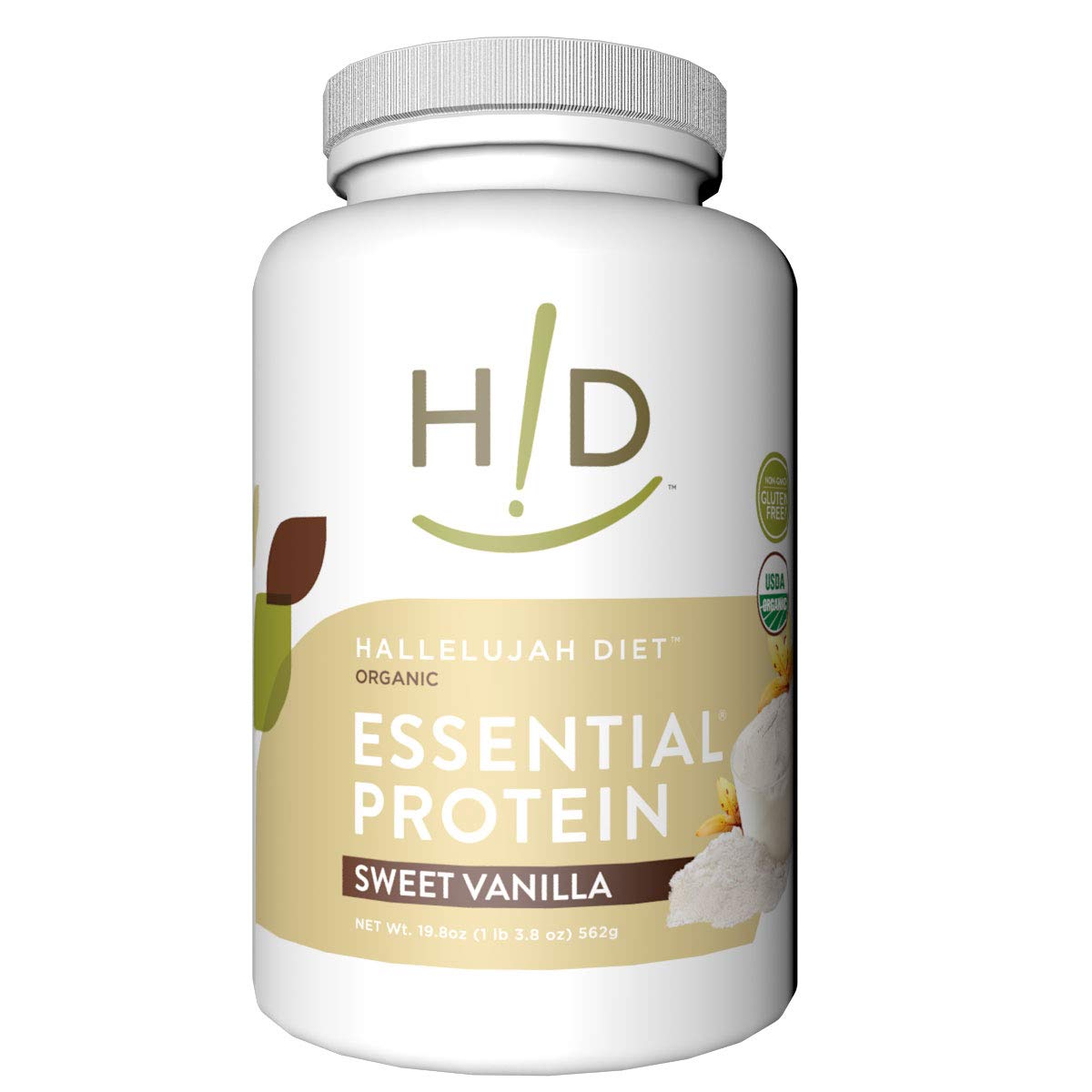 THE HALLELUJAH DIET Organic Essential Protein Powder 19.8 oz