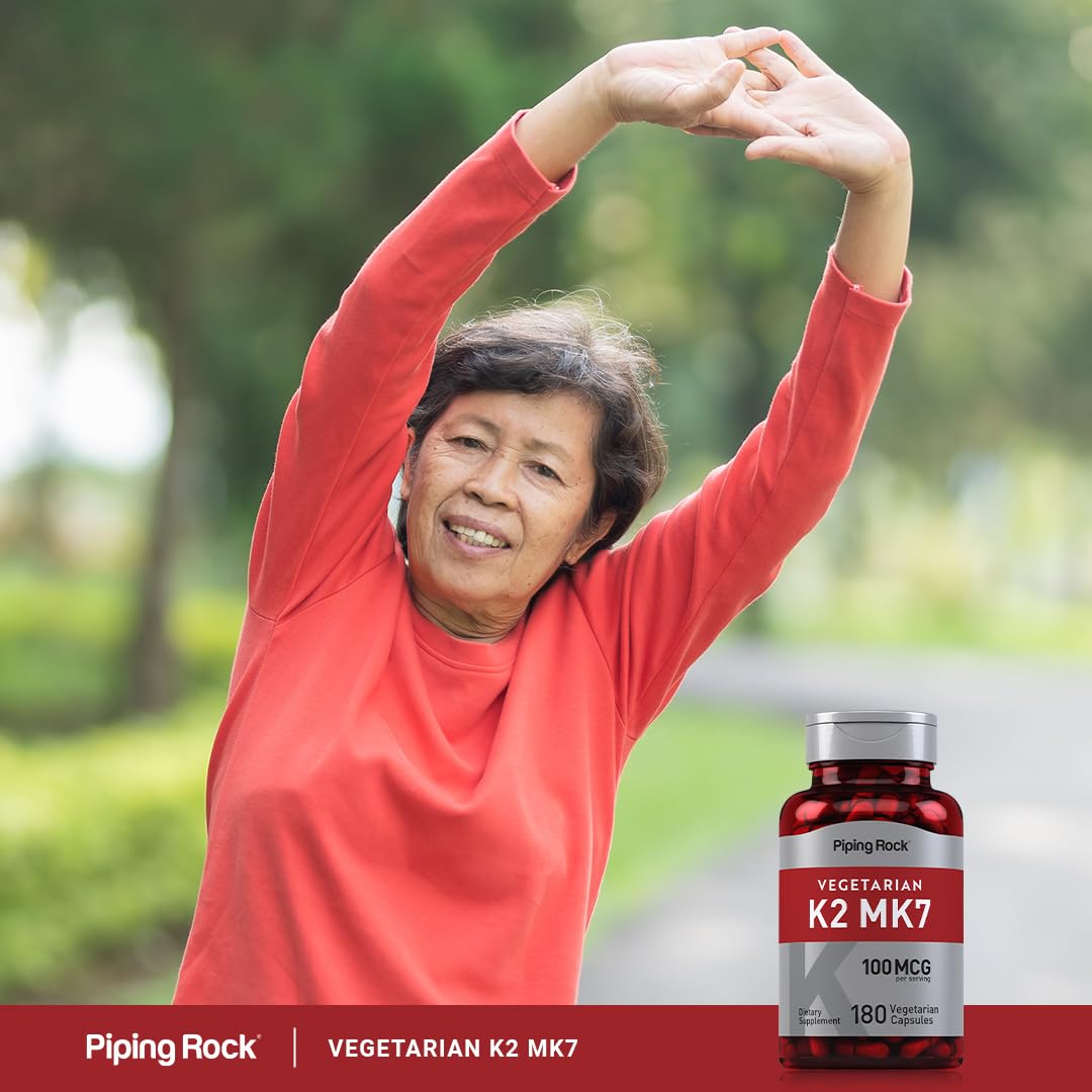 Piping Rock K2 MK7 Vitamin Supplement Capsule 100 mcg 180 Count