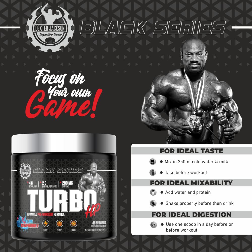 DEXTER JACKSON Black Series Turbo HP Pre Workout Powder 0.36 oz