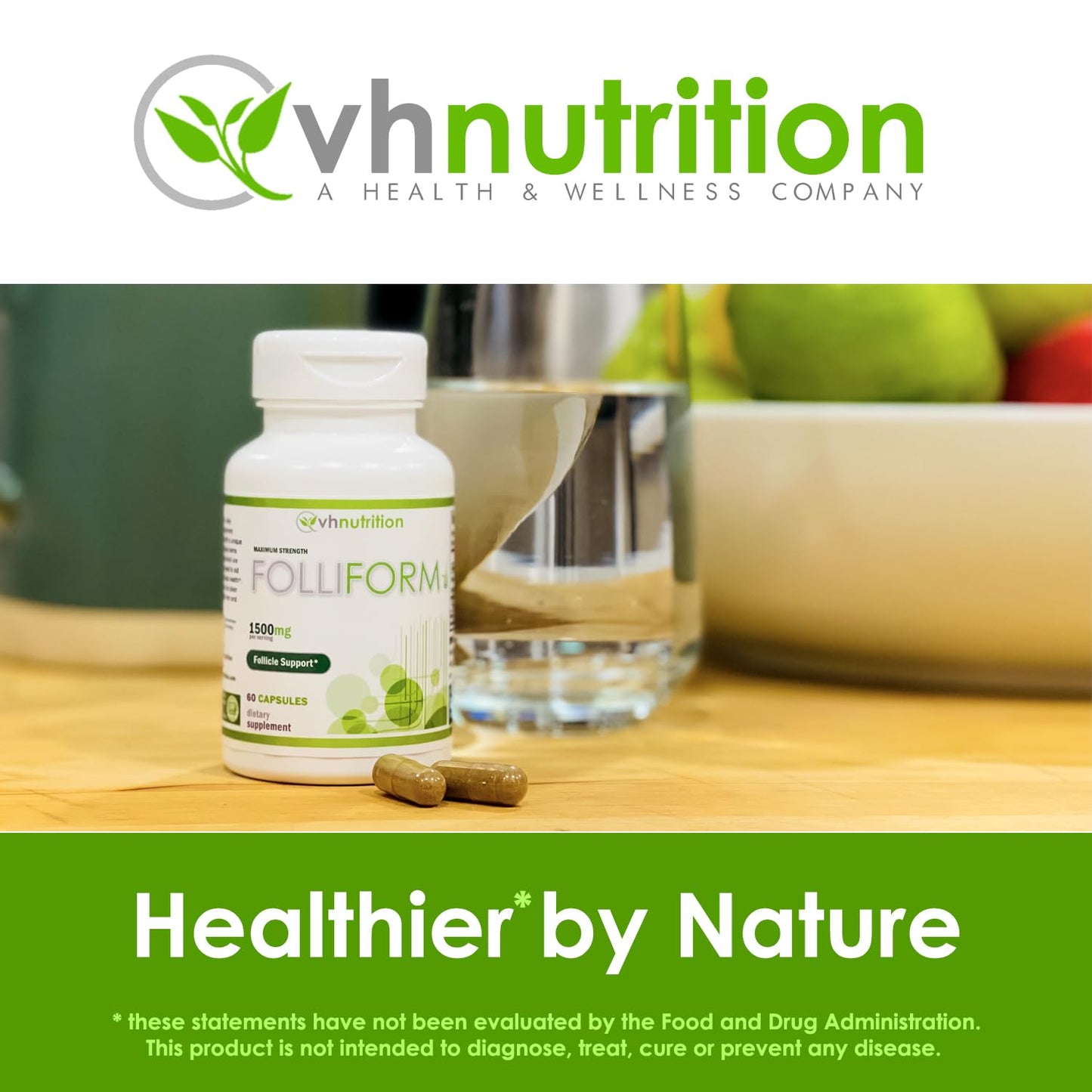 VH Nutrition FOLLIFORM DHT Blocker for Men and Women, 120 Capsules