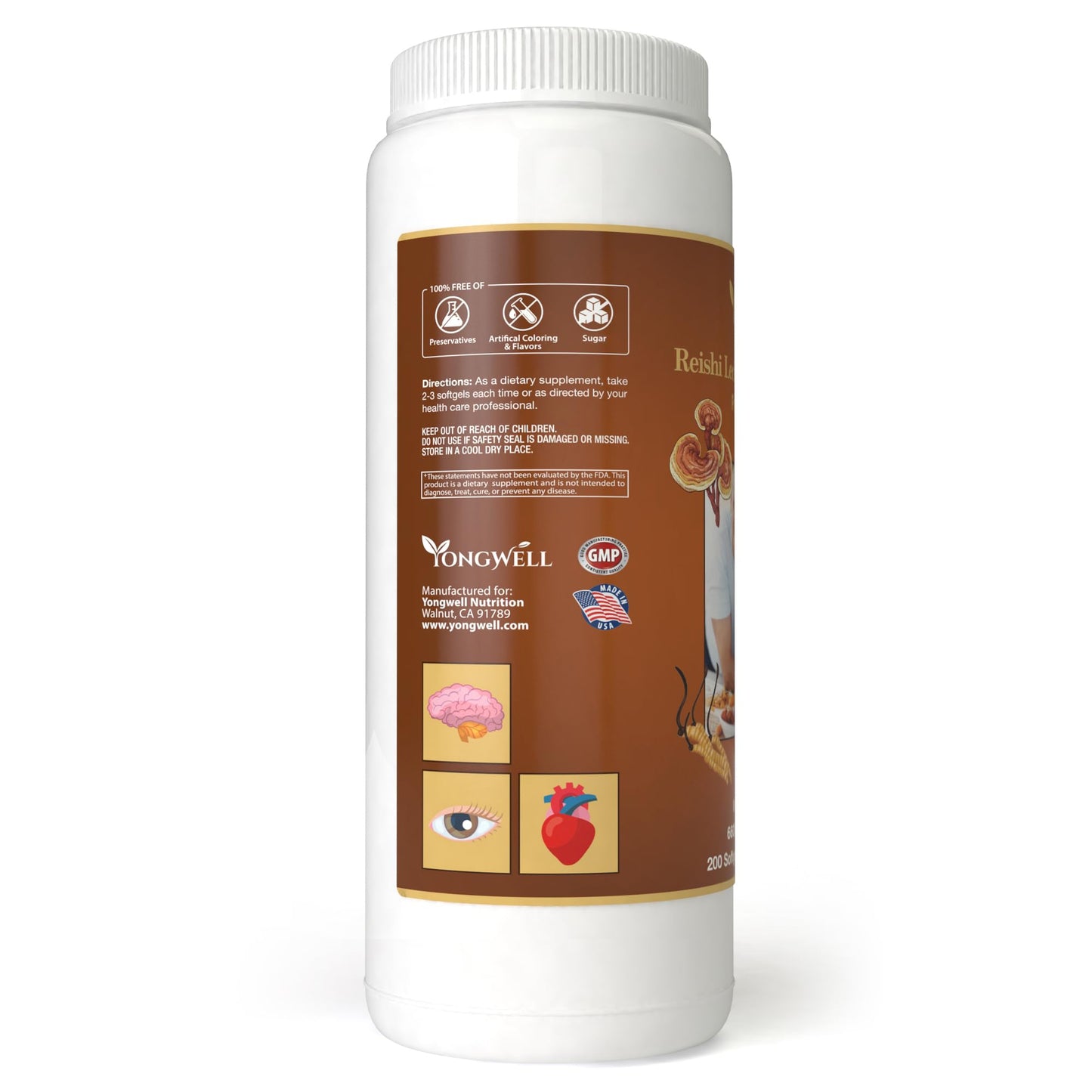 YongWell Reishi Lecithin Super Complex with Panax Ginseng & Cordyceps Softgels 200
