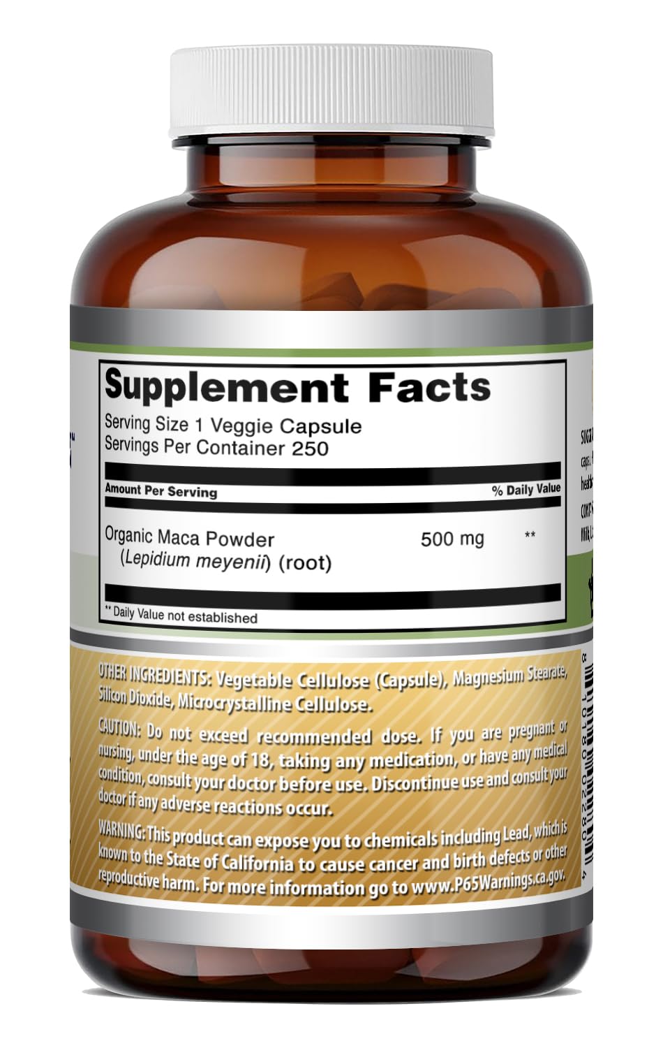 Amazing Nutrition Maca 500 Mg Capsules, 250 Count