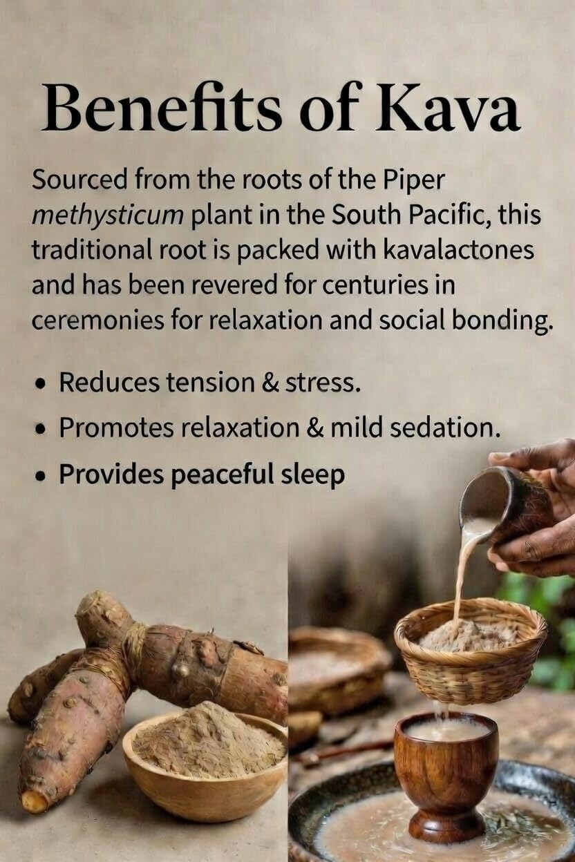 RIPSHOT Peace Bloom Calming Powder Mix with Kava, Bacopa & GABA Powder, 6 oz