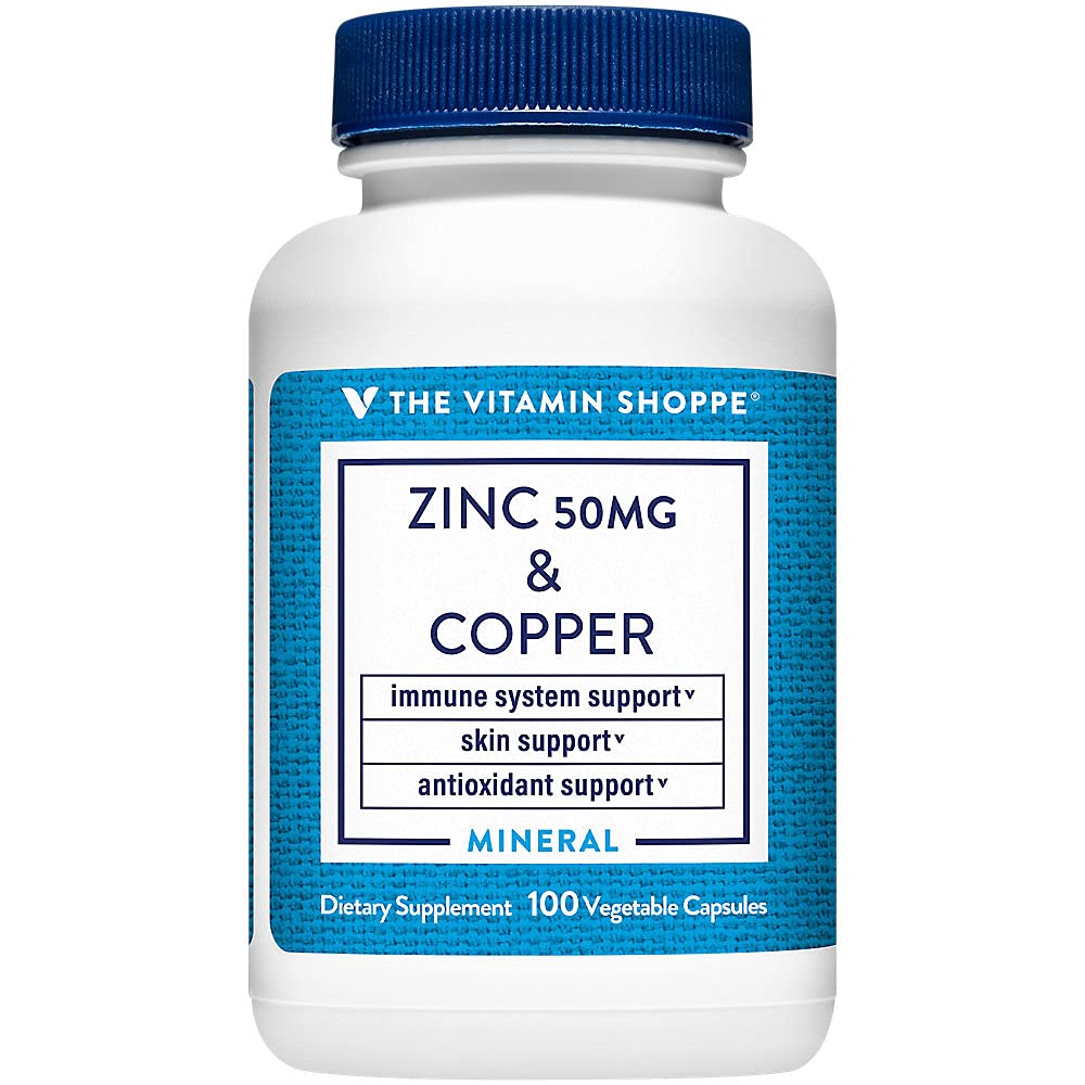 The Vitamin Shoppe Copper 50 MG - Iron Metabolism, Antioxidant Support & Immune Function, Essential Trace Mineral Vegetarian Capsules, 1 Capsule
