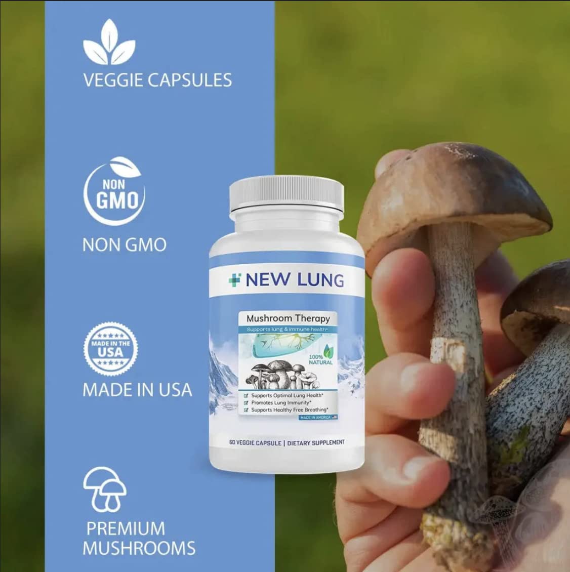 Success Chemistry Lung Mushroom Lung Immune Health Supplement Capsule, 60 Capsules