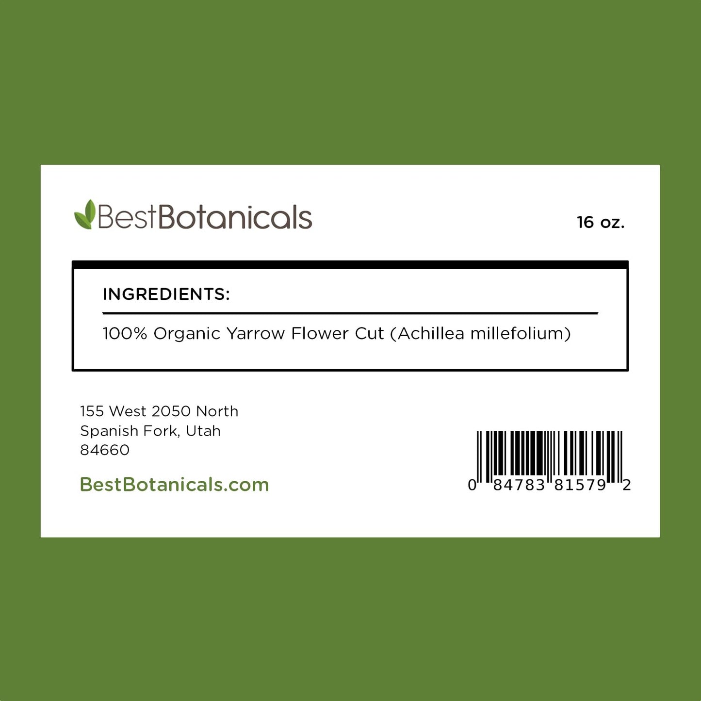 Best Botanicals Yarrow Flower Cut Powder 16 oz