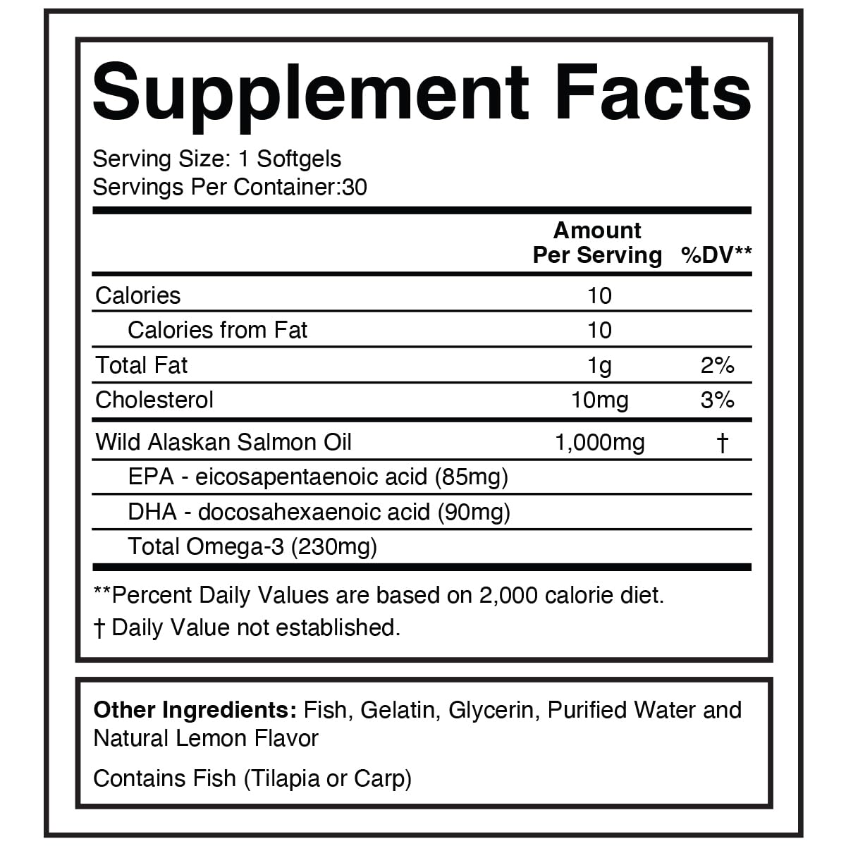 Divine Health Wild Alaskan Salmon Omega-3 Capsules 30 Count