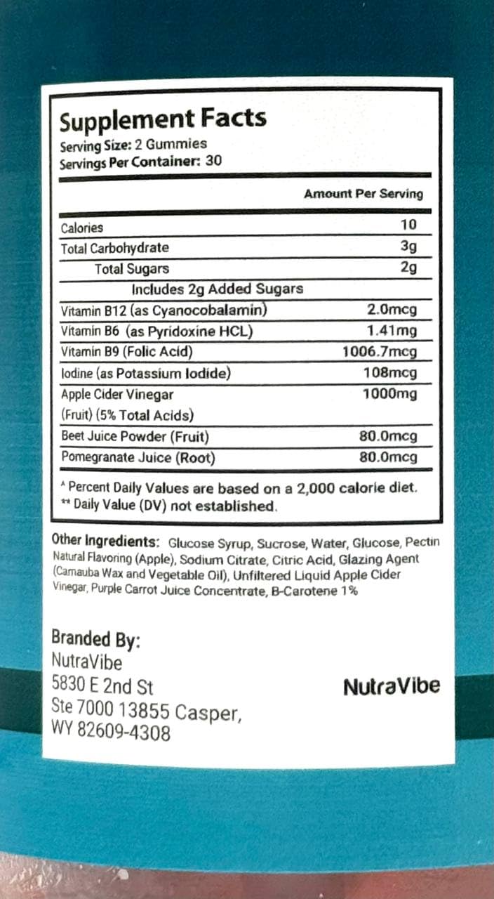 NutraRize Keto Rain ACV Gummies, 60 Count