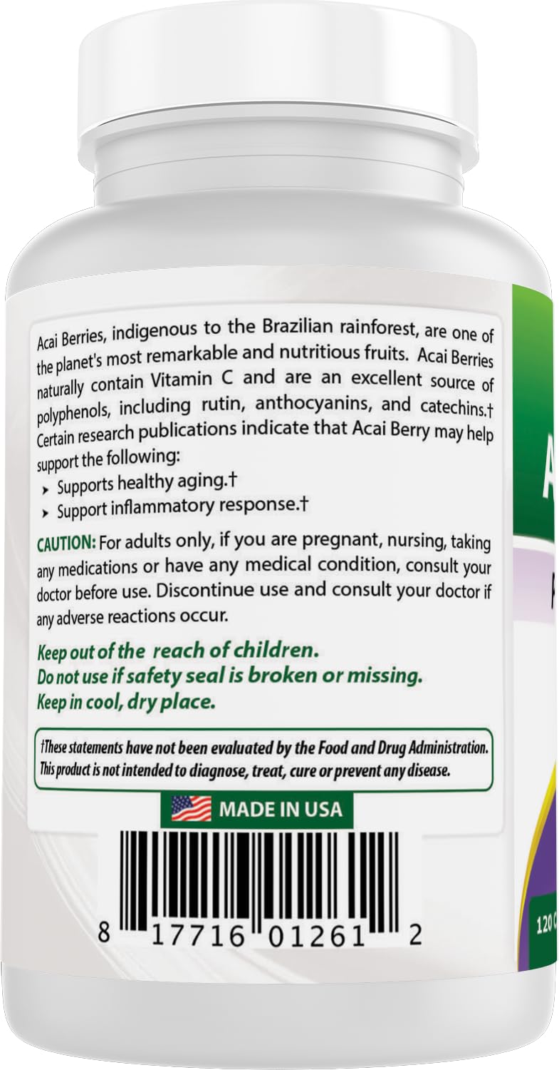 Best Naturals Acai Berry 600mg per Serving, 120 Capsules