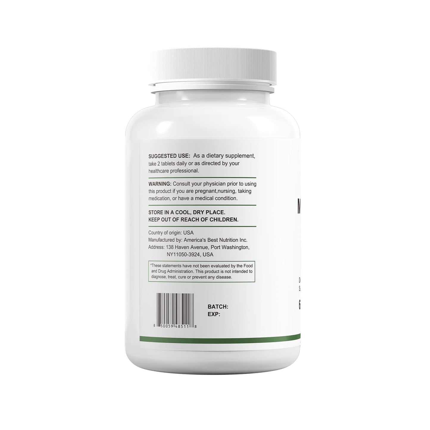 HUJ Magnesium Complex Supplement - Five Types of Magnesium - Supports Energy Production, Muscle Relaxation & Cardiovascular Health, 60 Tablets
