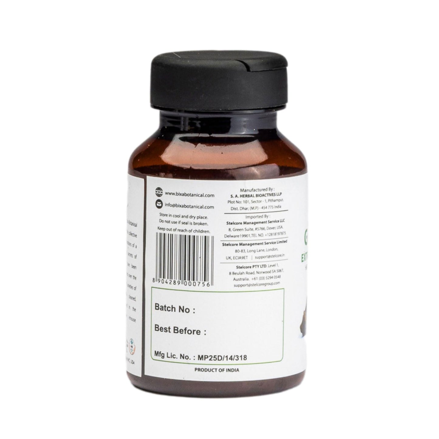 bixa BOTANICAL Guggul Extract 450mg Commiphora Mukul 60 Capsules