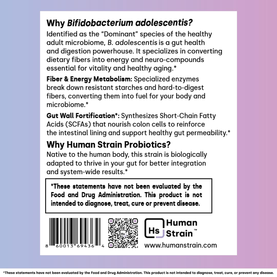 Element Longevity Human Strain Bifidobacterium adolescentis Capsule, 30 Capsules