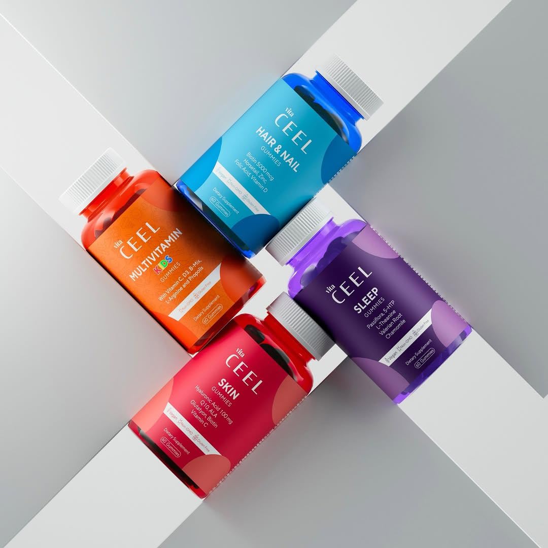 The Ceel Vita Ceel Hair & Nail Gummies Biotin 5000 mcg, Horsetail, Zinc, Folic Acid & Vitamin D – 60 Gummies
