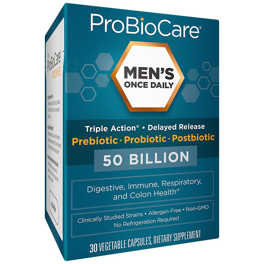 ProBioCare MenaTMs Once Daily Probiotic for Digestive Health, 50 Billion CFU Probiotics, Capsules, 30 Count