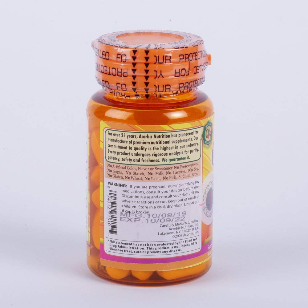 Acorbic Vitamin C 1000 mg Tablet, 30 Count