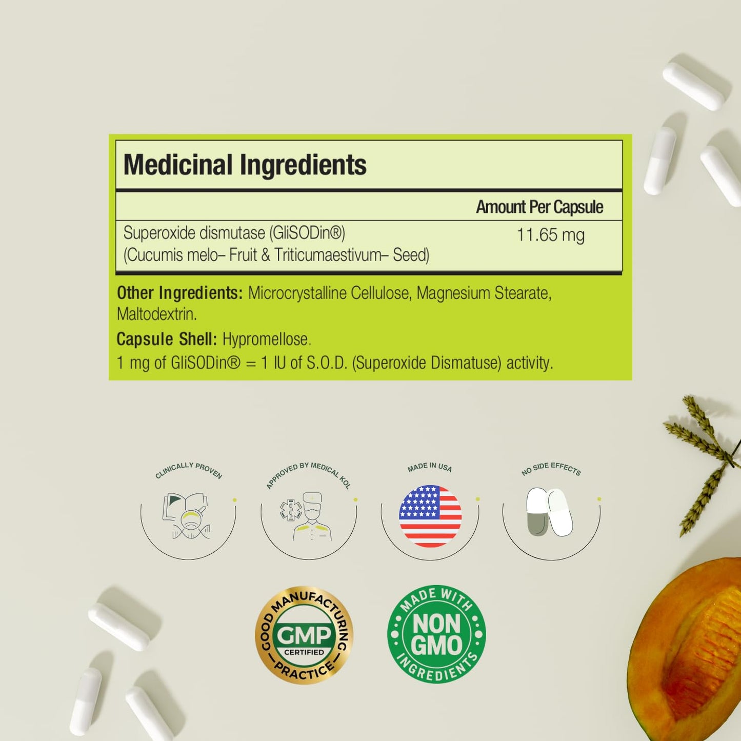 GliSODin Skin Nutrients The Antioxidant Enzyme 60 Capsules