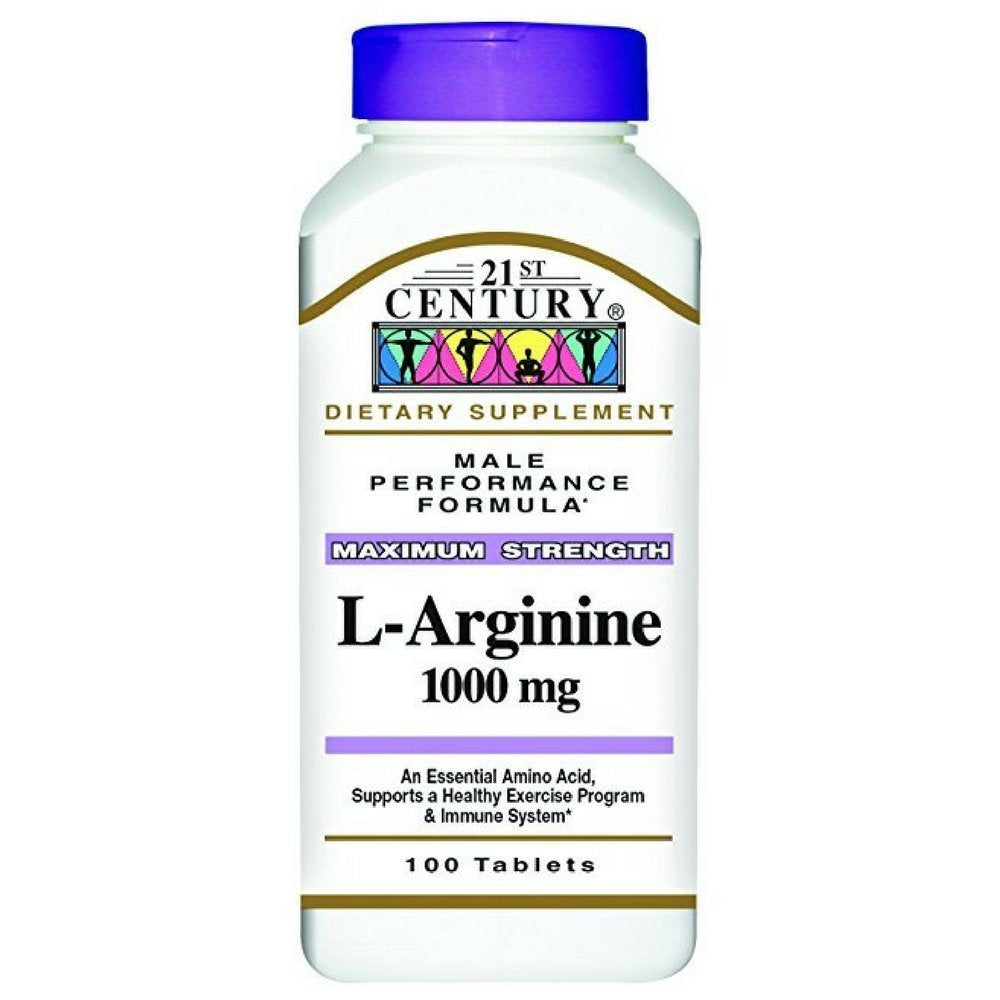 21st Century L-Arginine 1000mg Maximum Strength Tablets, Pack of 2