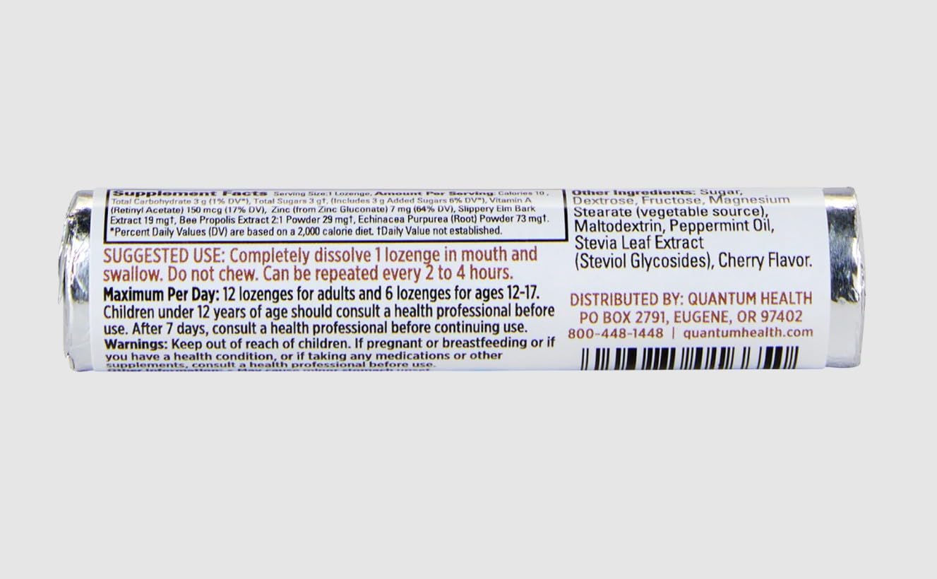 Quantum Research TheraZinc Echinacea Lozenges 12 Count