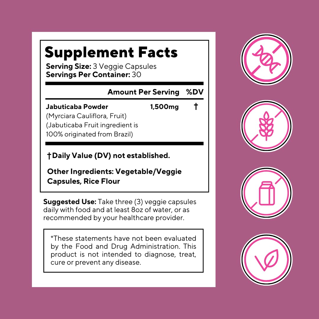 Vitapia Jabuticaba Fruit Powder Supplement Capsule 90 Count