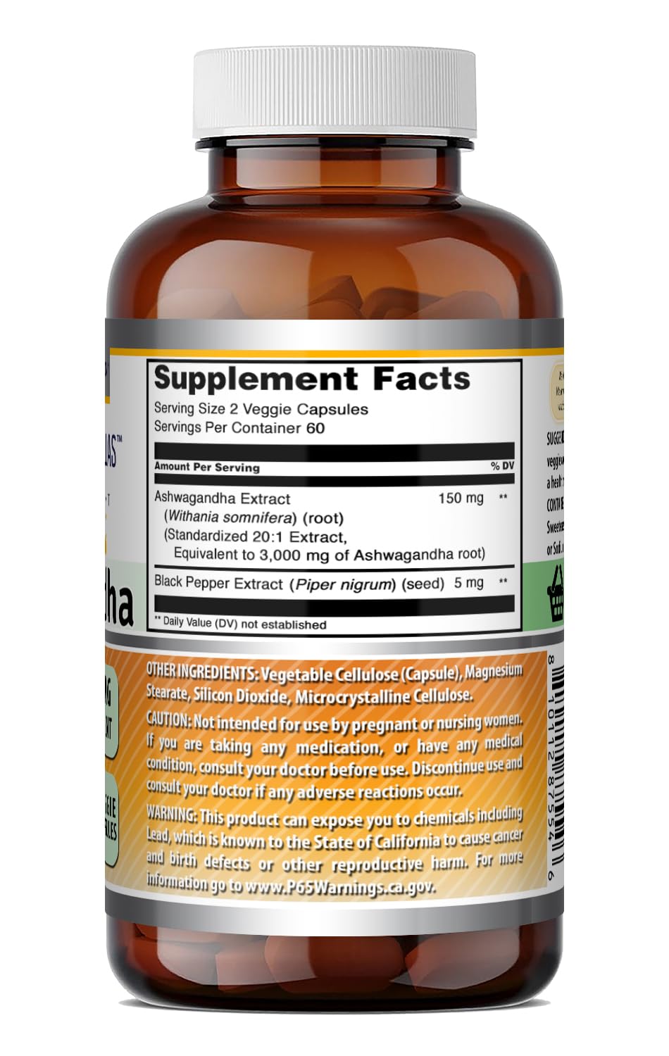 Amazing Nutrition Ashwagandha Extract Supplement Capsules 240