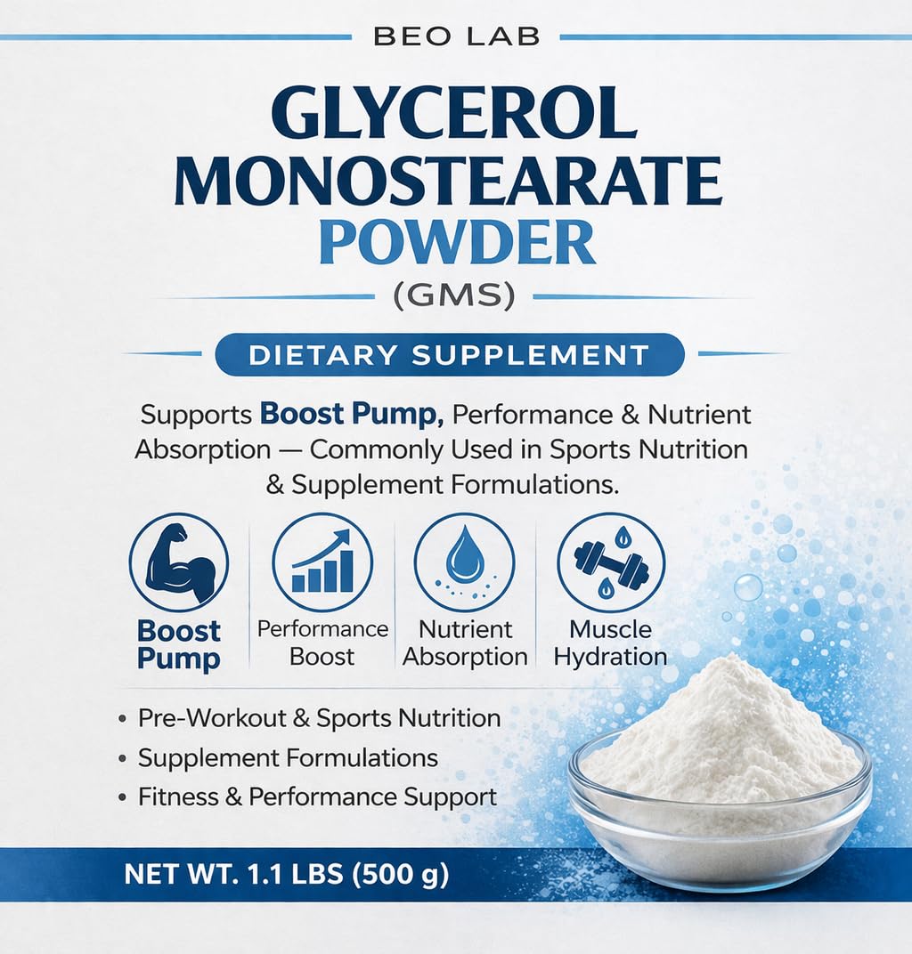 Emir&Odin Glycerol Monostearate Crystal Powder, 370 Servings