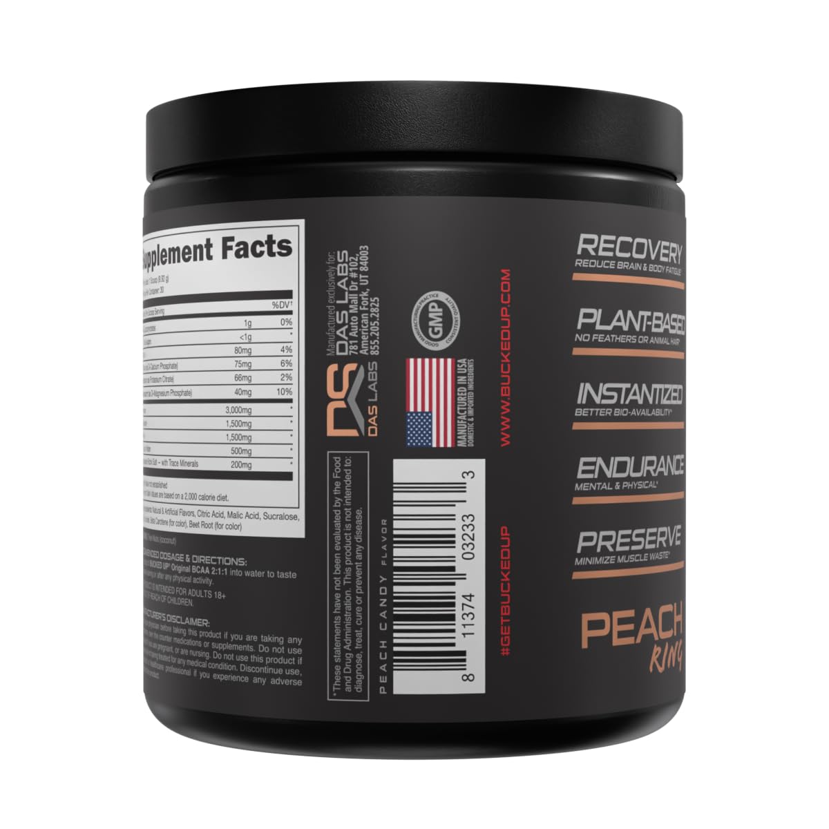 Bucked Up Original BCAA 2:1:1 Branched Chain Essential Amino Acids - Supplement Powder, 11.11 Ounce