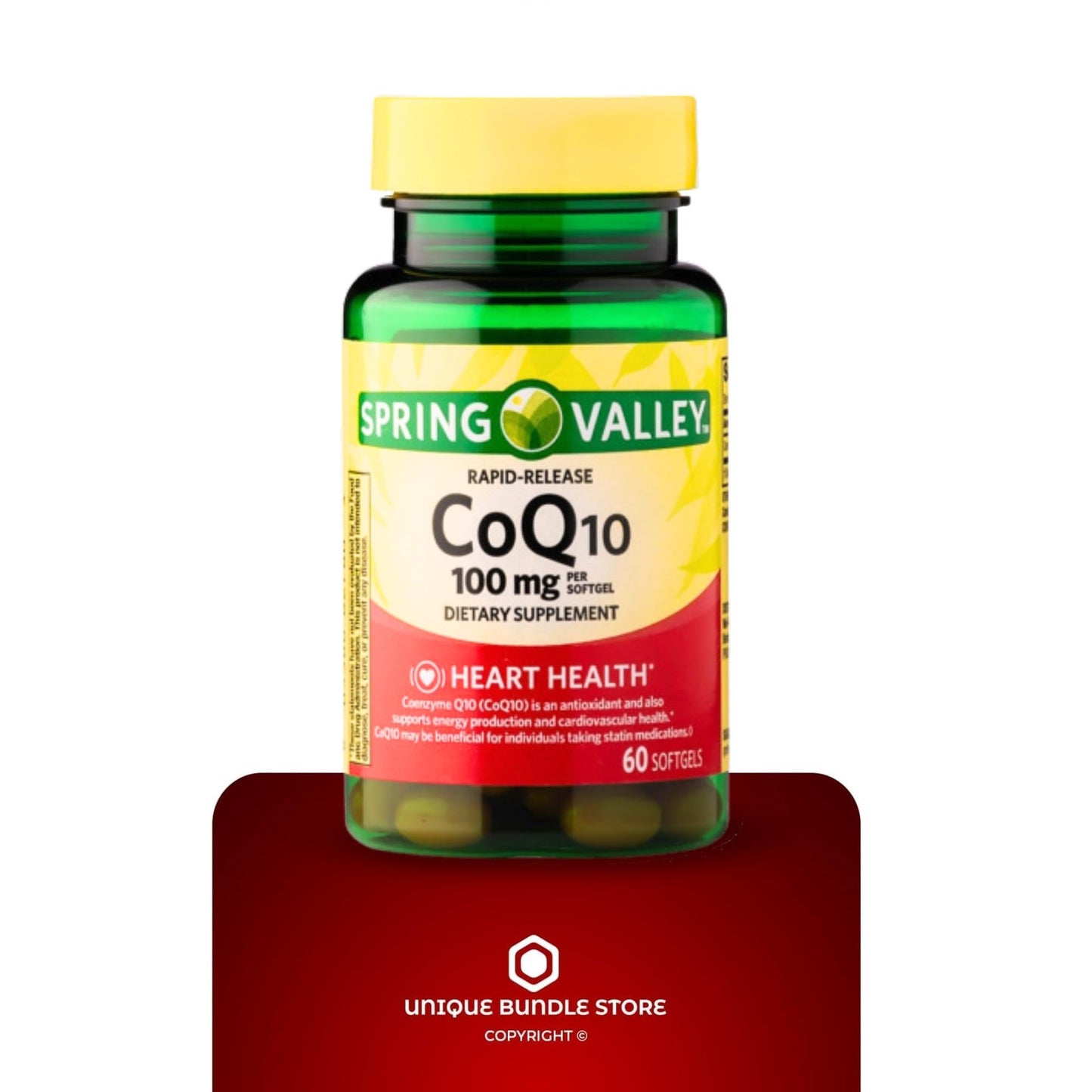 Unique Bundle Store CoQ10 100mg Softgel, 60 Count